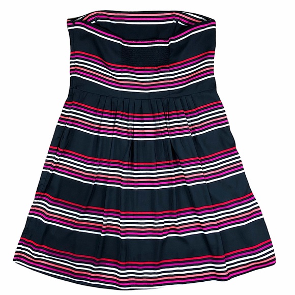 WHBM Striped Strapless Midi Dress - Picture 3 of 6